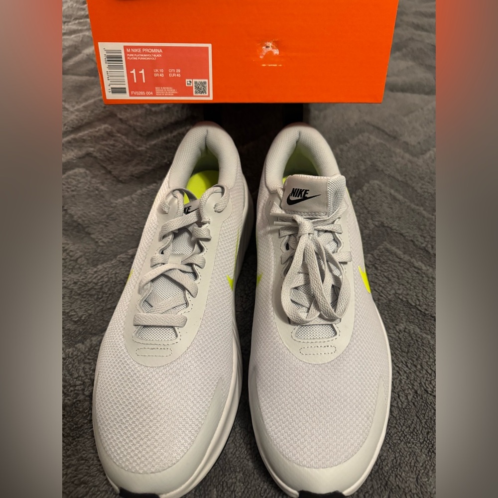 Nike White and Neon Yellow Sneakers